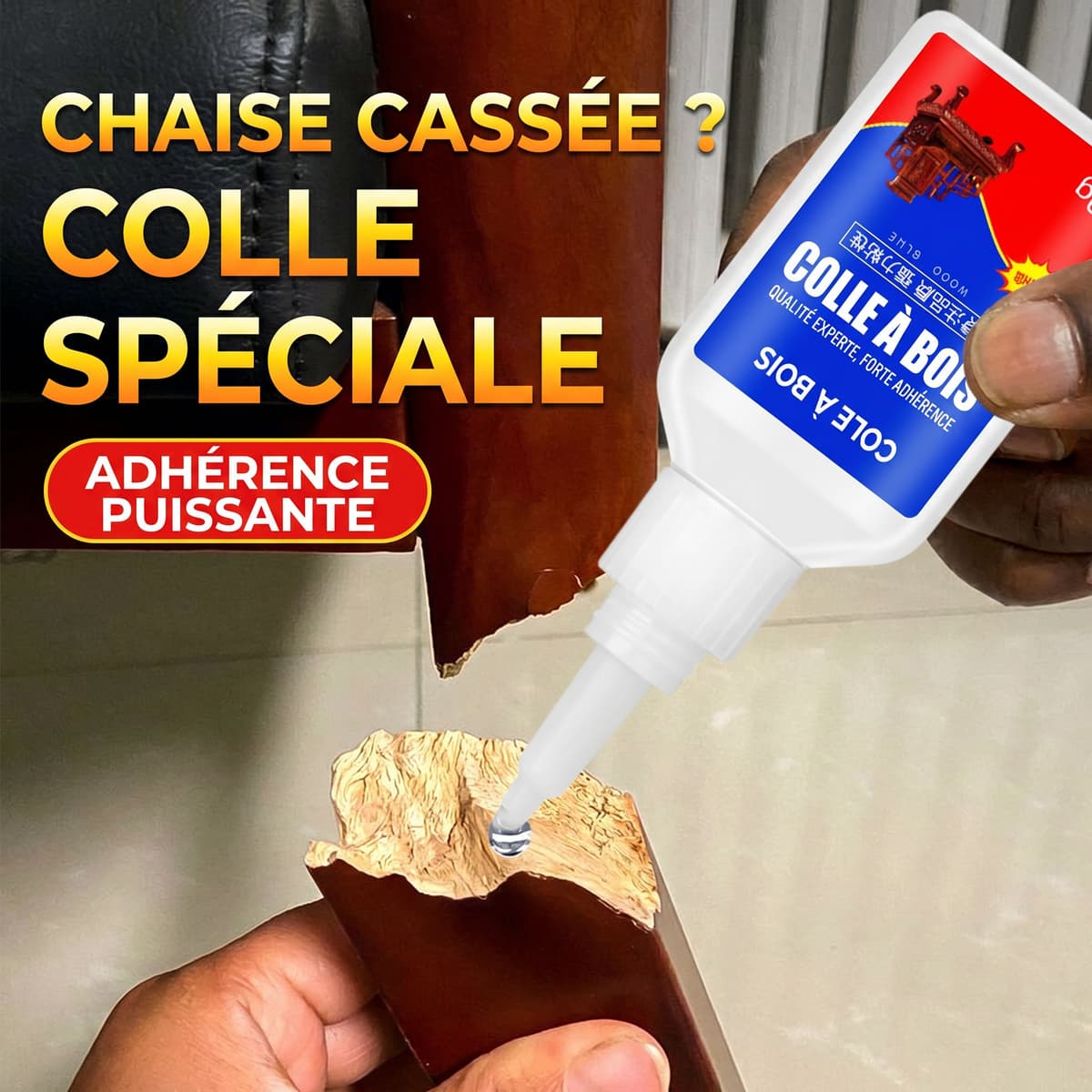 Colle à Bois Professionnelle HUXIN - Réparation Ultra Forte 6