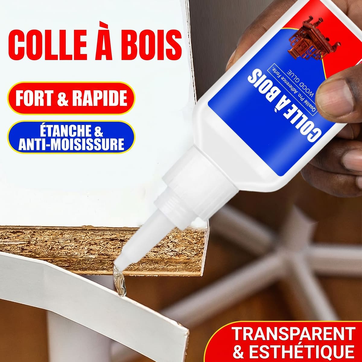 Colle à Bois Professionnelle HUXIN - Réparation Ultra Forte