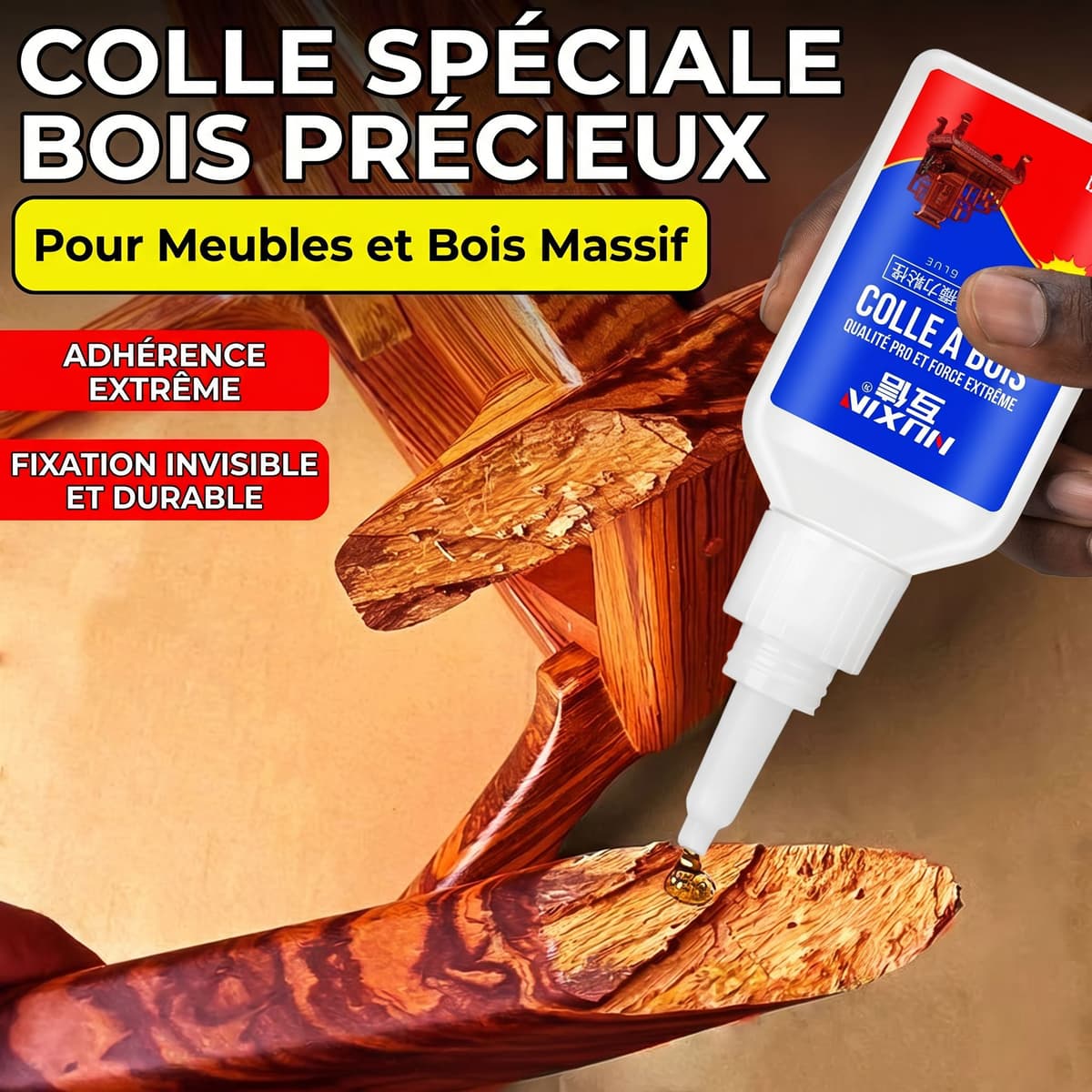 Colle à Bois Professionnelle HUXIN - Réparation Ultra Forte 4