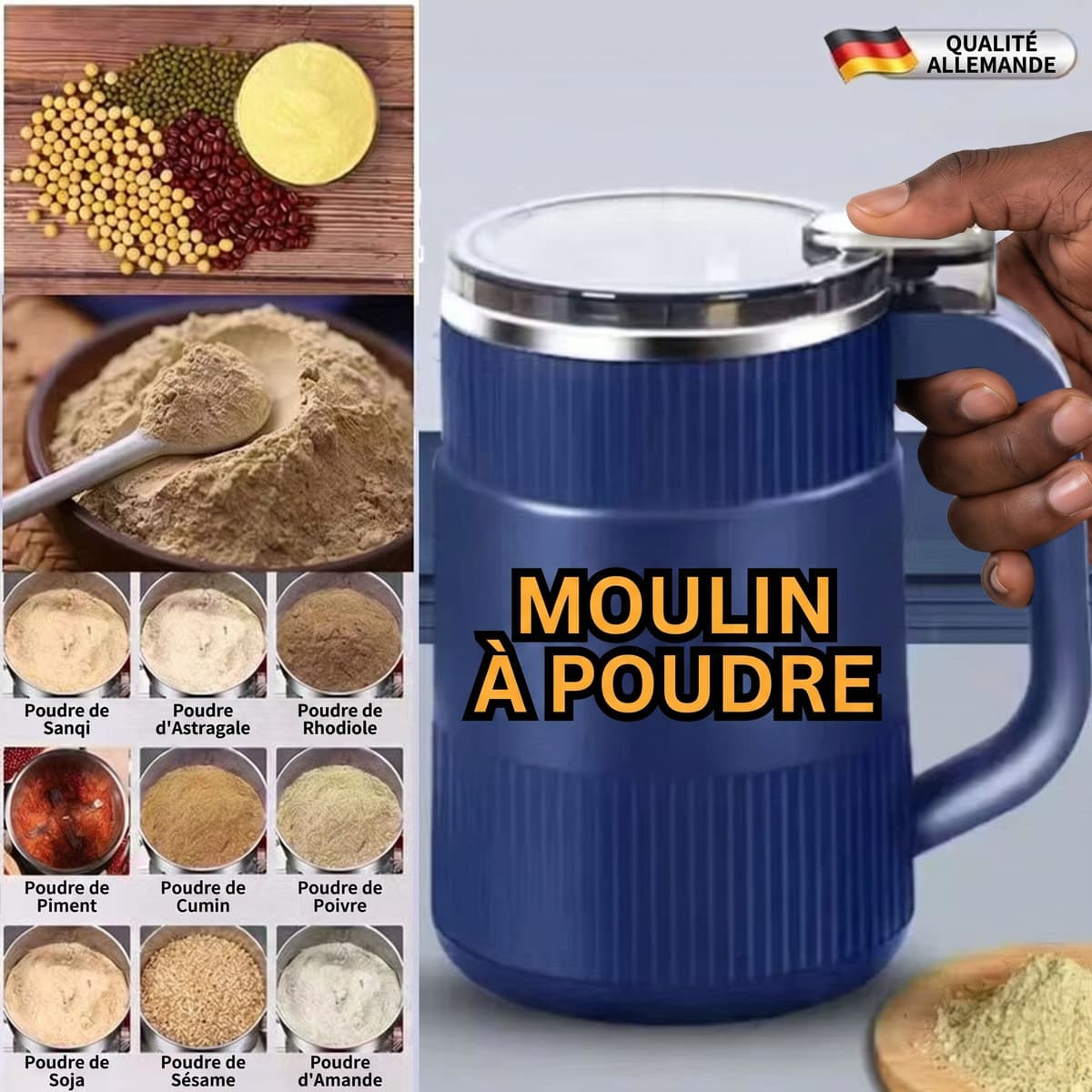 Broyeur Électrique Polyvalent "Saveurs Intenses" - Café, Épices & Céréales 6