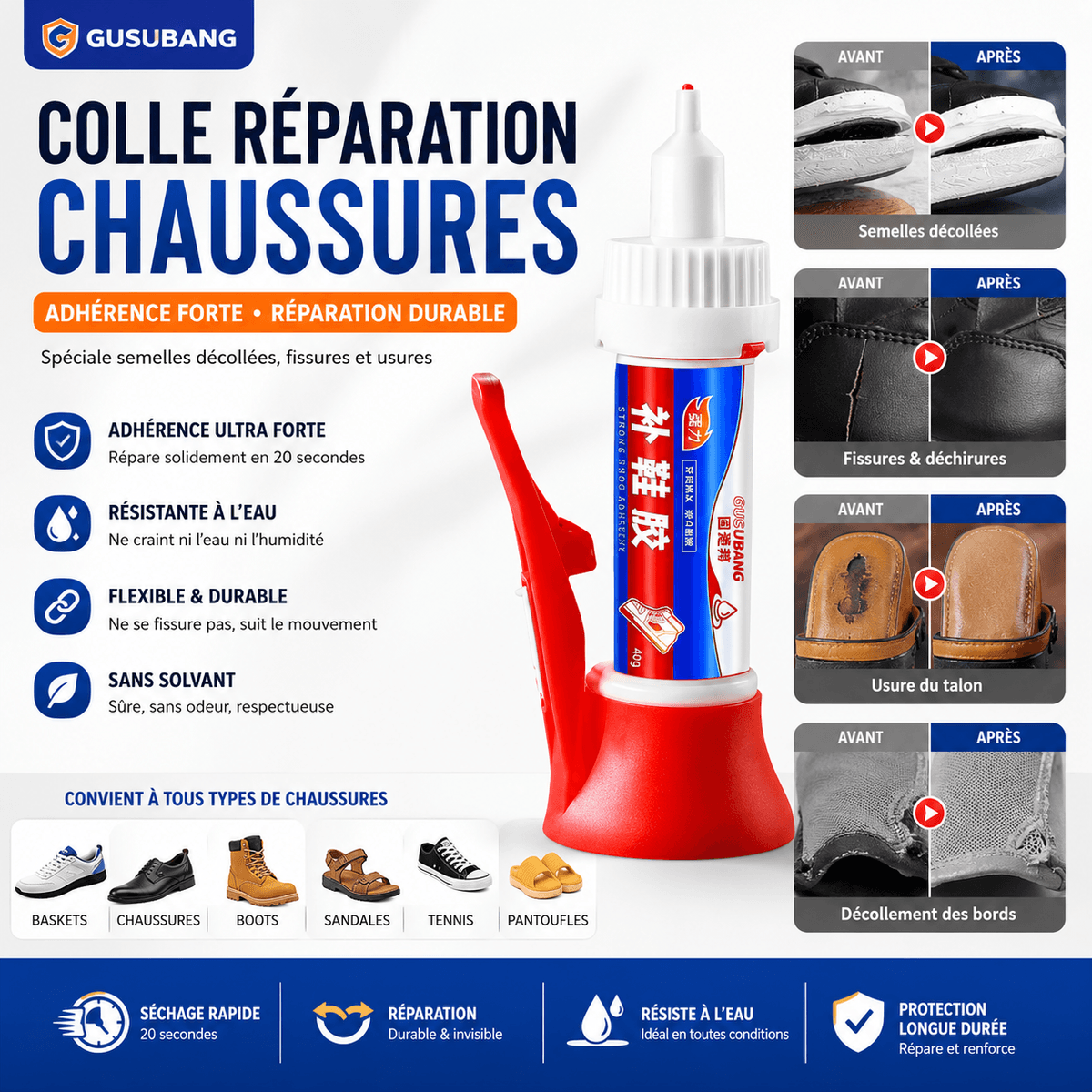 Colle de Réparation Professionnelle pour Chaussures GUSUBANG 1